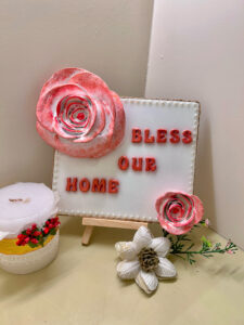 Bless Our Home Art Piece (Rose)