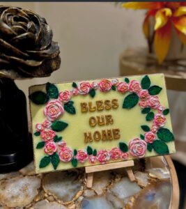 Bless Our Home (Flower) Art Piece